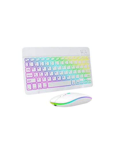 Çoklu Cihaz Uyumlu Kablosuz Klavye Mouse Seti Aydınlatmalı