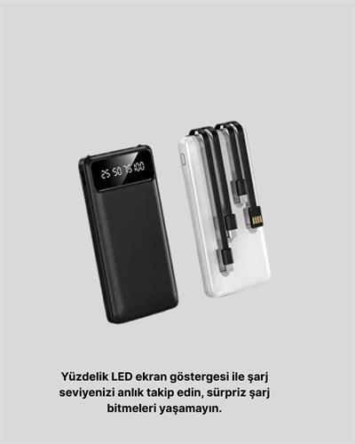 Çoklu Güvenlik Korumalı 20.000 mAh Powerbank Fener Özellikli