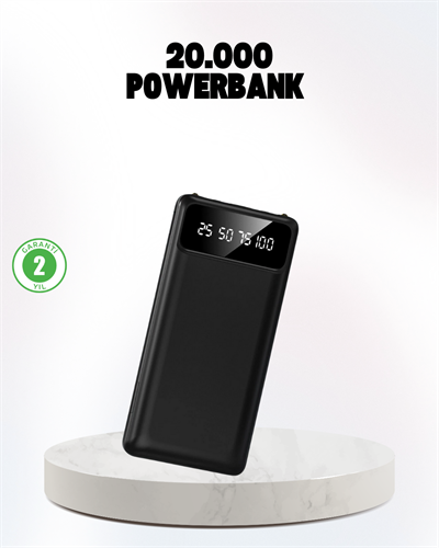 Çoklu Güvenlik Korumalı 20.000 mAh Powerbank Fener Özellikli