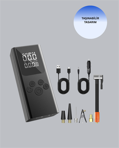 Çoklu Valf Adaptörlü Dijital Hava Pompası