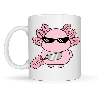 Cool Axolotl Tasarımlı Porselen Kupa MODEL 83 – Eğlenceli, Sevimli ve Enerji Dolu Kahve Kupası