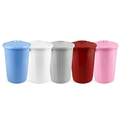 Çöp Kovası 70 Lt Plastik Çöp Kovası Kapaklı Büyük Boy Çöp Bidonu Dayanıklı Çöp Kovası - Gri