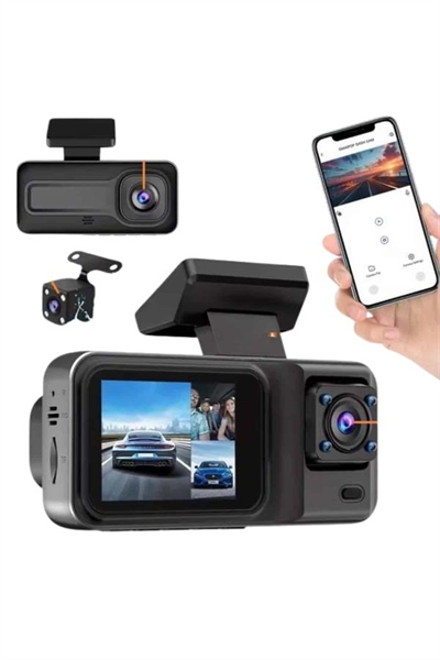 DVR Araç İçi Kamera Ön ve İç Kamera 2 İnç Ekranlı Çift Kamera