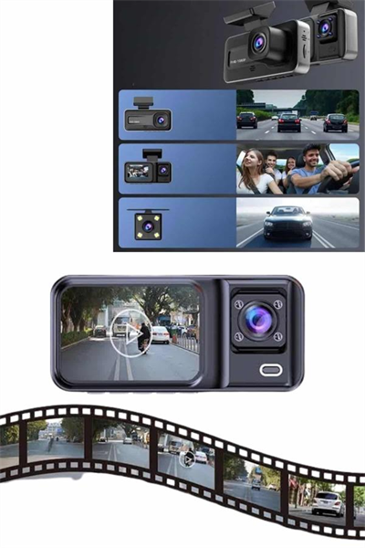DVR Araç İçi Kamera Ön ve İç Kamera 2 İnç Ekranlı Çift Kamera