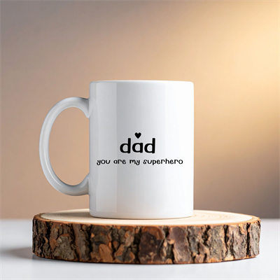 Dad You Are My Superhero Tasarım Kupa Model 228 Babaya Hediye Baskılı Seramik Kahve Kupası