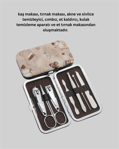 Dayanıklı Çelik Aletlerden Oluşan Kişisel Bakım Seti