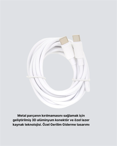 Dayanıklı Dış Kaplamalı 30W 5.0A Type-C Hızlı Şarj ve Data Kablosu