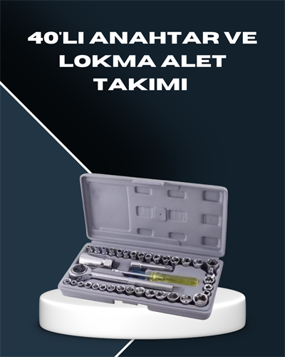 Dayanıklı Karbon Çelik 40 Parça Lokma ve Cırcır Anahtar Seti