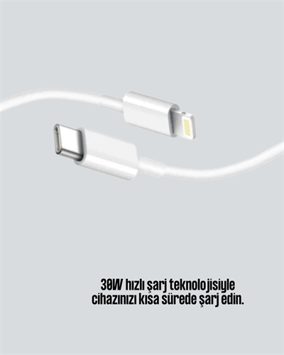Dayanıklı TPE Lightning Kablo – 30W Hızlı Şarj ve Veri Transferi