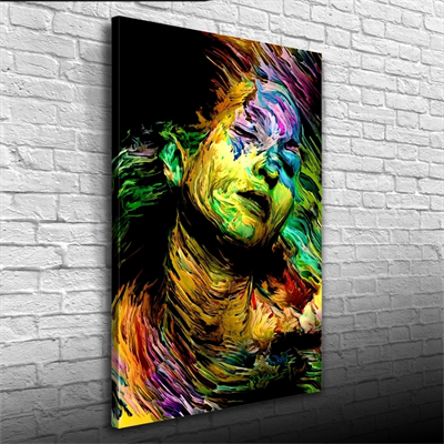 Dekoratif , Soyut , Renkli Kadın Tasvirli  Kanvas Tablo 50 x 70