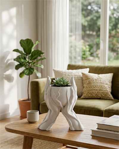 Dekoratif 3D El Tasarımlı Vazo Saksı Modern Ev Dekorasyon Aksesuarı