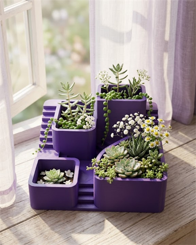 Dekoratif 3D Kaktüs Saksısı Çok Bölmeli Minimal Bitki Düzenleyici