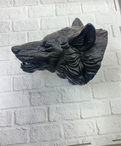 Dekoratif Asılabilir Siyah Ayı Başı 3D Duvar Heykeli 25x19 cm