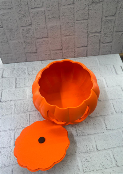 Dekoratif Balkabağı Şekerlik 21×15 cm Kapaklı Turuncu Kutu