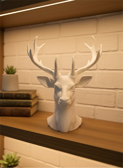 Dekoratif Beyaz Geyik Biblo Salon ve Raf Dekoru