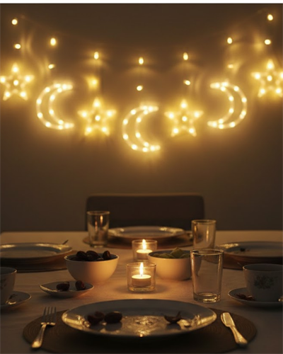 Dekoratif Büyük Ay Yıldız Ramazan Led Işık