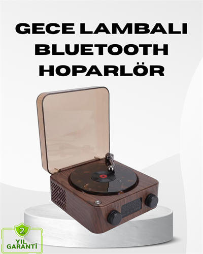 Dekoratif Gece Işığı Bluetooth Hoparlör Dijital Saat Çok Yönlü Sesli Aydınlatma