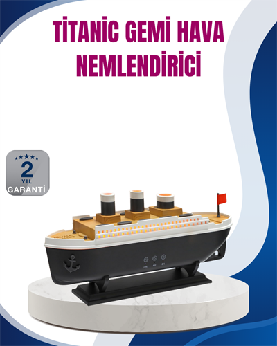 Dekoratif Gemi Modeli 7 Renk Işıklı Hava Nemlendirici ve Oda Kokusu Difüzörü