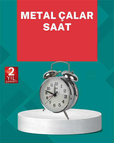 Dekoratif Gümüş Işıklı Alarmlı Masa Saati Sessiz Mekanizma