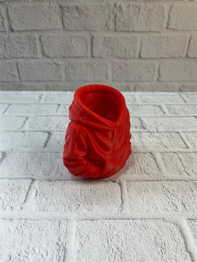 Dekoratif Kırmızı Hoodie Kalemlik 10x10 cm