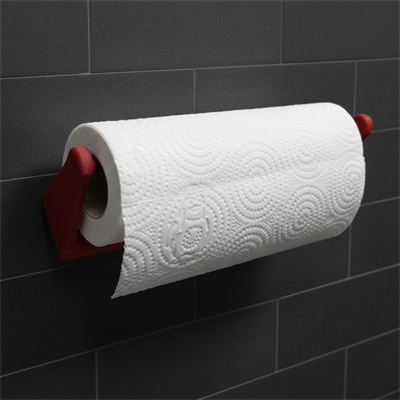 Dekoratif Kırmızı Kağıt Havlu Tutucu Duvar Askılı Model