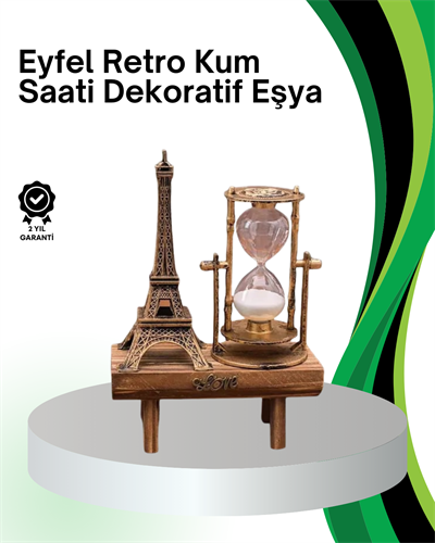 Dekoratif Kum Saati – Ahşap Malzeme, Hediyelik Masa Aksesuarı