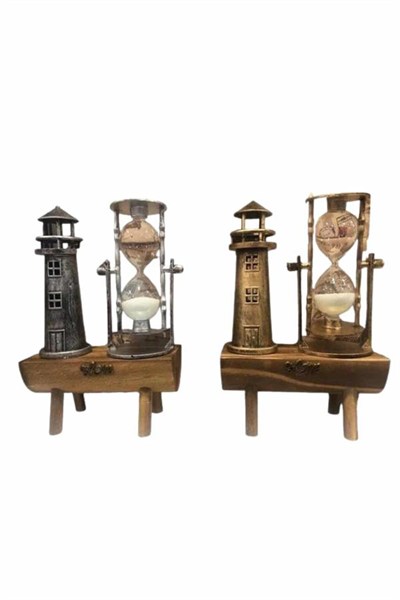 Dekoratif Kum Saati Deniz Feneri Retro Masa Hediyeli Eşya