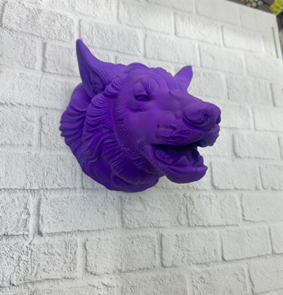 Dekoratif Mor Kurt Duvar Heykeli Asılabilir Hediyelik 25x19 cm