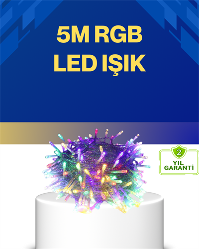 Dekoratif Peri Led 5 m 50 Ampullü Şeffaf Kablo Aydınlatma