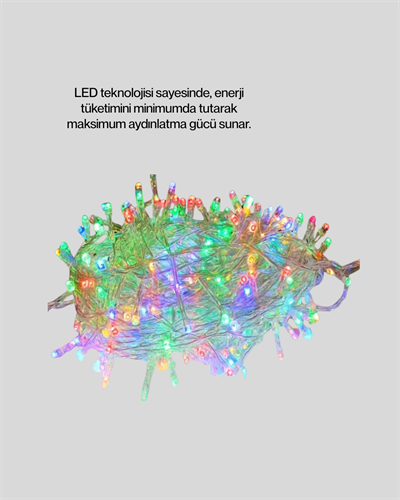 Dekoratif Peri Led 5 m 50 Ampullü Şeffaf Kablo Aydınlatma