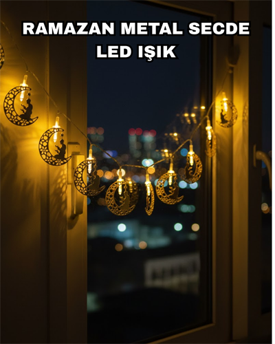 Dekoratif Ramazan Ay Işığı Secde Eden Adam Figürlü