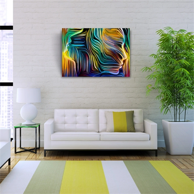 Dekoratif Renkli Hologram İnsan Silueti Kanvas Tablo 50 x 70