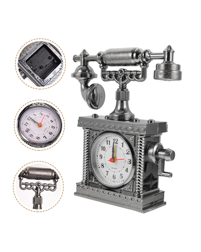 Dekoratif Retro Telefon Masa Saati Çalar Saat Özellikli