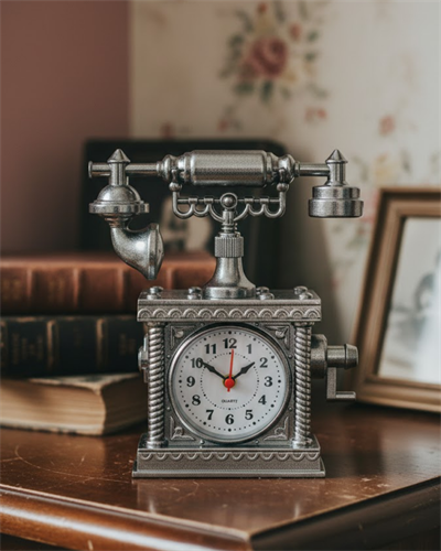 Dekoratif Retro Telefon Masa Saati Çalar Saat Özellikli