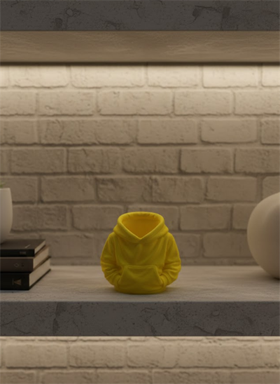 Dekoratif Sarı Hoodie Kalemlik 10x10 cm