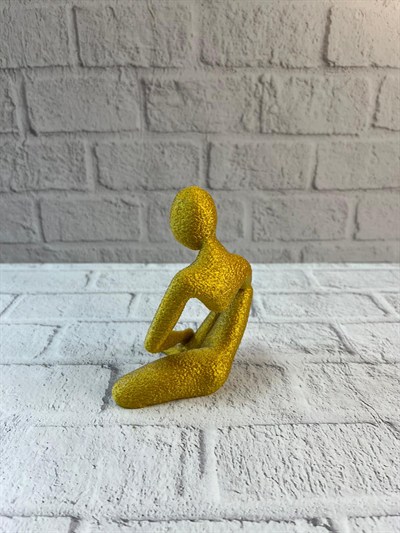 Dekoratif Sarı İnsan Figürü Modern Masa ve Raf Süsü
