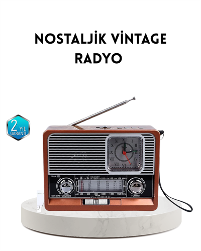 Dekoratif Vintage Radyo – Klasik Görünüm, Modern Fonksiyon ve Uzun Ömürlü Kullanım