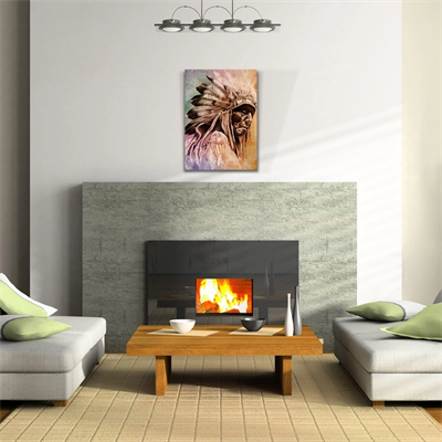 Dekoratif Yaşlı Kızılderili Erkek Portre Kanvas Tablo 50 x 70