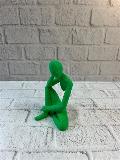 Dekoratif Yeşil İnsan Figürü Modern Masa ve Raf Süsü