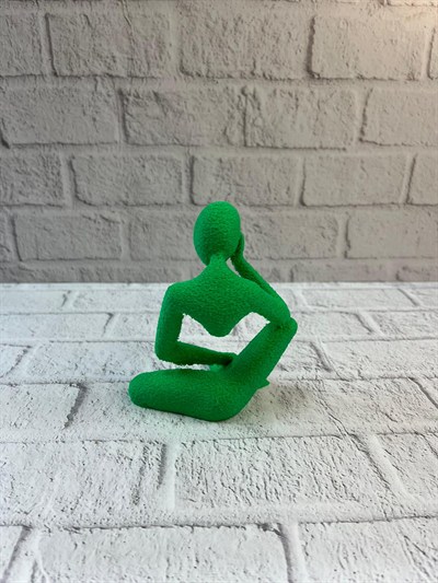 Dekoratif Yeşil İnsan Figürü Modern Masa ve Raf Süsü