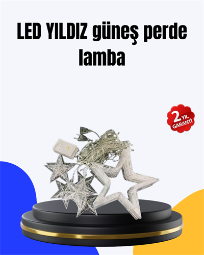 Dekoratif Yıldız Peri Led Perde 3x3 Metre Ortam Işığı