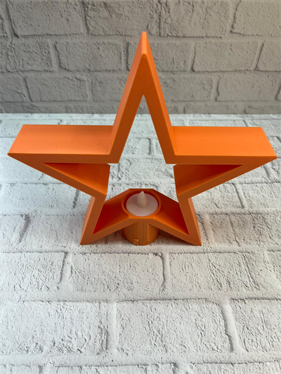 Dekoratif Yıldız Şeklinde Turuncu Mumluk Ev Aksesuarı