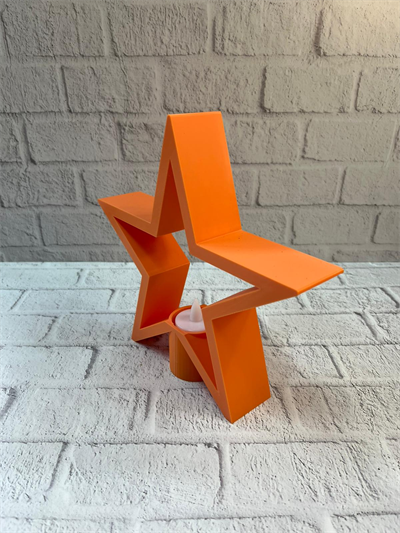 Dekoratif Yıldız Şeklinde Turuncu Mumluk Ev Aksesuarı