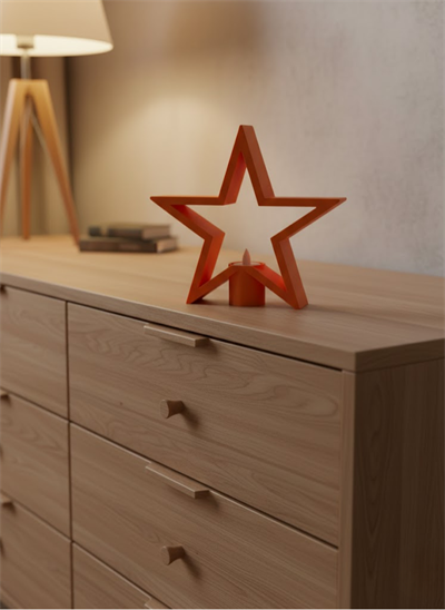 Dekoratif Yıldız Şeklinde Turuncu Mumluk Ev Aksesuarı