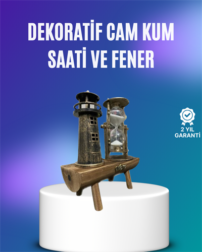 Deniz Feneri Şeklinde El Yapımı Kum Saati – Ev ve Ofis İçin Zarif Süs