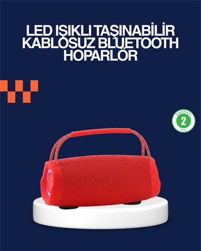 Derin Baslı Çift Hoparlörlü Taşınabilir Kablosuz Hoparlör