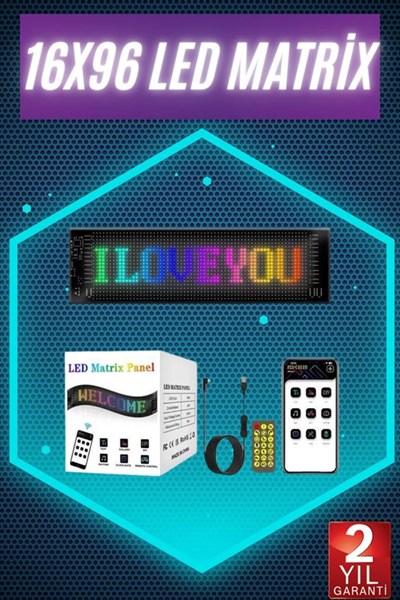 Digital Araba Yazısı Ekran Matrix En Büyük Boy Matrix LED Panel 19*96 pıxel