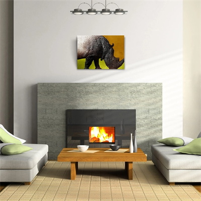Dijital Efektli Hipopotam Dekoratif Kanvas Tablo 50 x 70