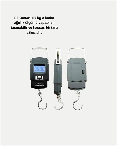 Dijital El Kantarı – 50 Kg Taşıma Kapasiteli, Taşınabilir Hassas Tartı