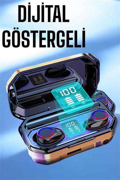 Dijital Göstergeli Bluetooth Bağlantılı Kulaklık Dokunmatik Kontrol